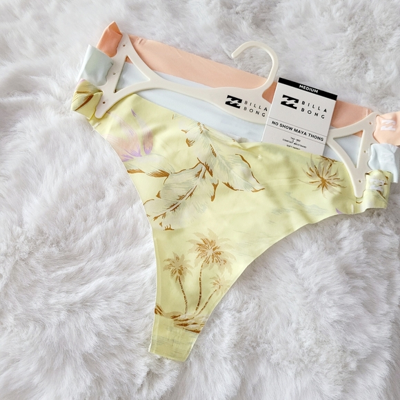 🏝BILLABONG BRAND NEW 3-PACK NO SHOW MAYA THONG SIZE M - Picture 2 of 6